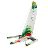 Maquette de Majan trimaran Arabian 100 Oman Sail