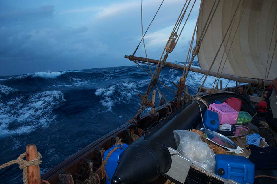 even in the rough seas of the Bay of Bengal