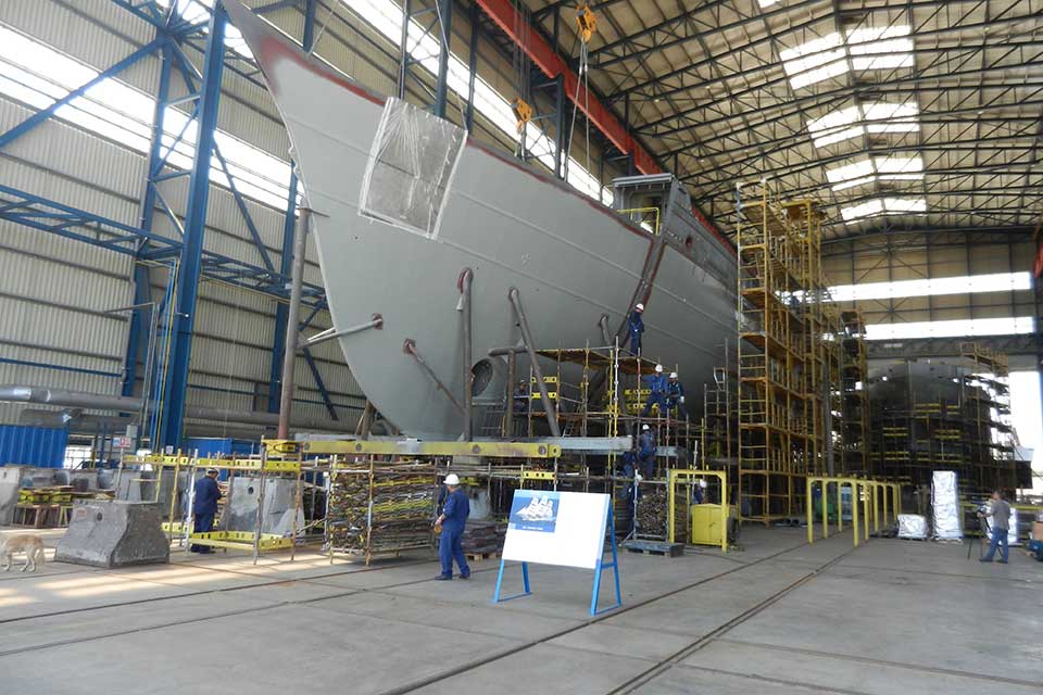 The hull is due to be launched in November 2013